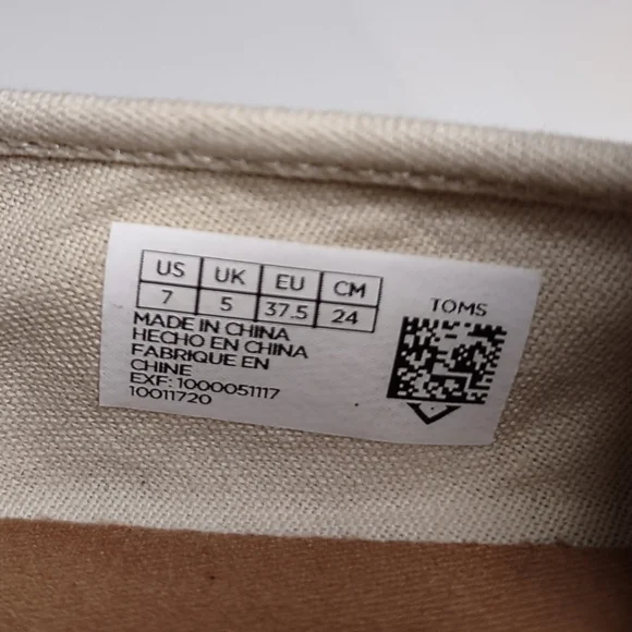 Toms Slip On Alpargata Striped Canvas Espadrille Shoes | 7 - Picture 5 of 9